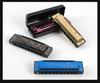 Four-Color Beginner 10-Hole Blues Harmonica in ABS Box