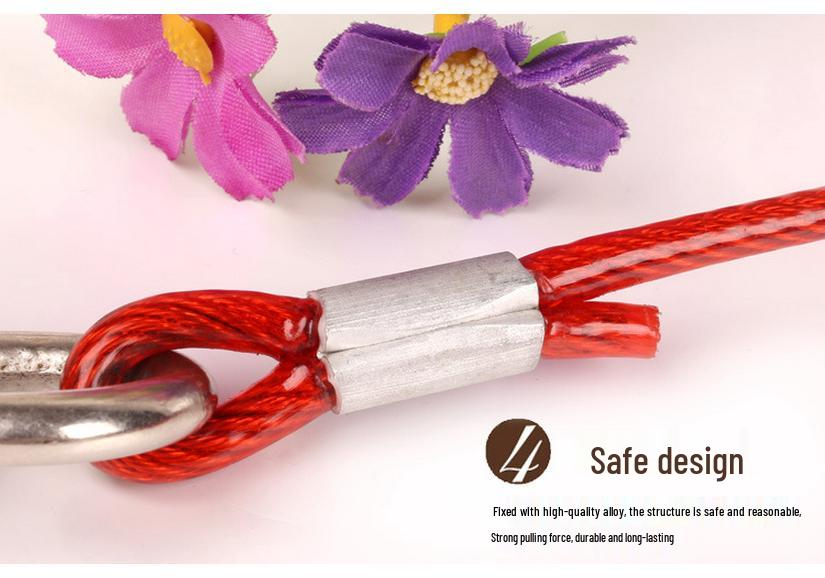 Double-Headed Iron Dog Leash with Steel Wire Rope for Two Dogs