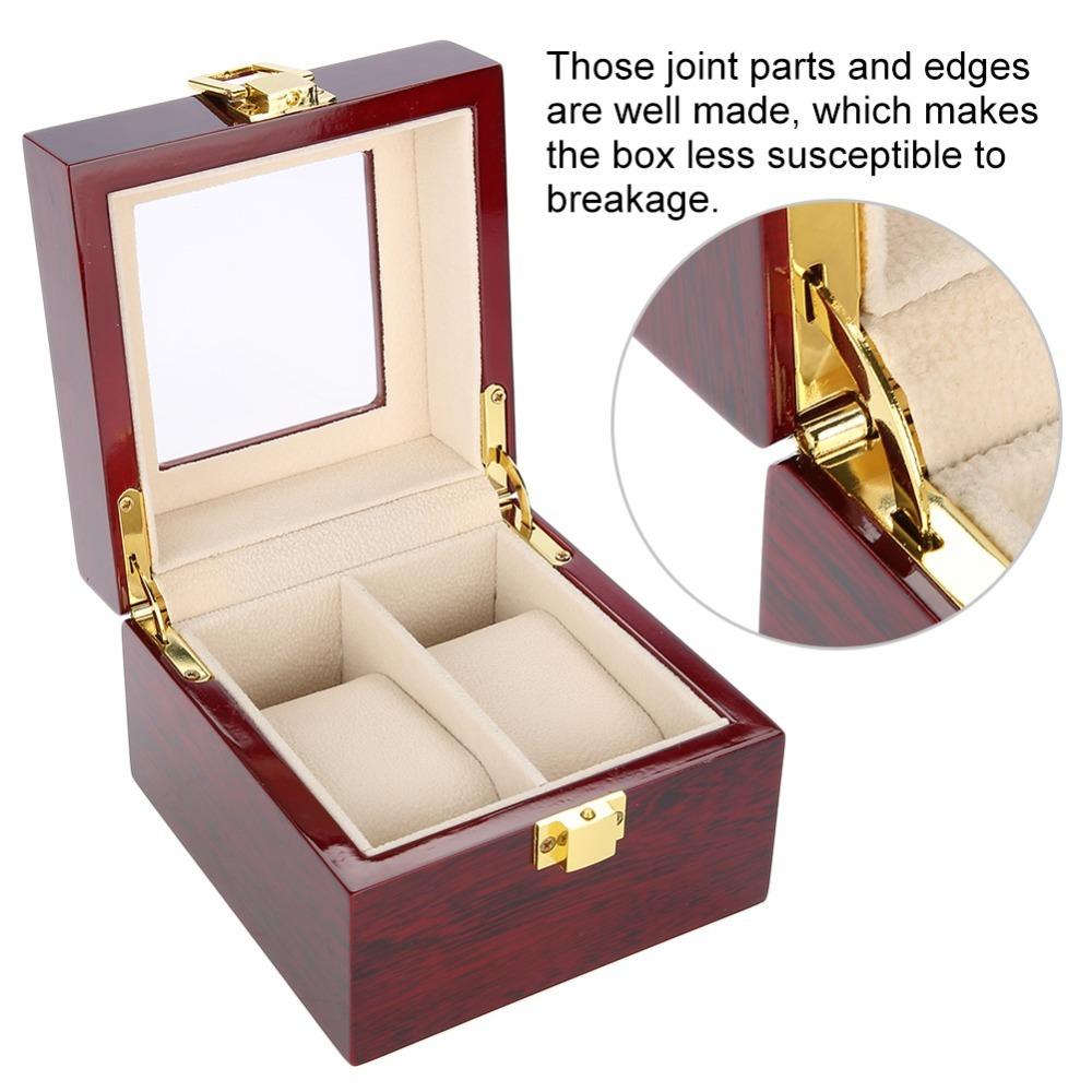 Metal Lock Wristwatch Display Case 2 Grids Design Watch Organizer Watch Storage Box  Men Women Use