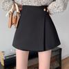 Women's High Waist Black Irregular A-Line Skirt - 2024 Autumn/Winter Trend