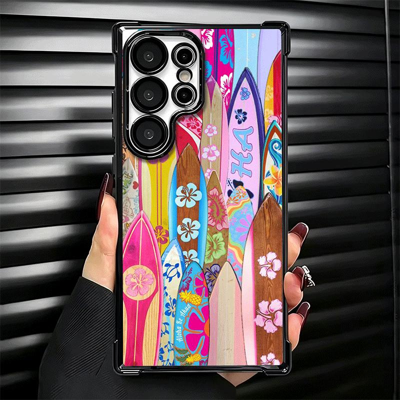 Surfboard Surfing Surf Summer Soft Phone Case For Samsung Galaxy S26 Ultra S25 Edge S24 FE S23 Plus S22 S21 + S20 Plating Anti-F