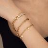 Stainless Steel Oval Patchwork Bracelet with Round Bead & Plate Pendant for Women – Luxury, High-End Feel