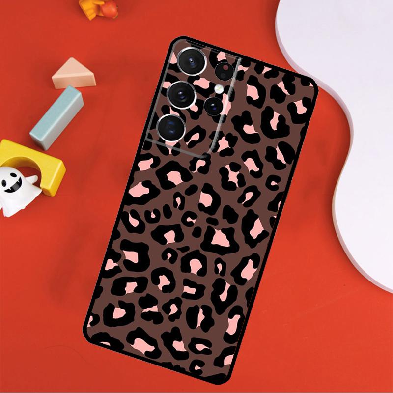 Leopard Print Effect Texture Phone Case For Samsung Galaxy S25 Ultra S24 Ultra S9 S10 S20 S21 S22 S23 Plus S24 FE Cover