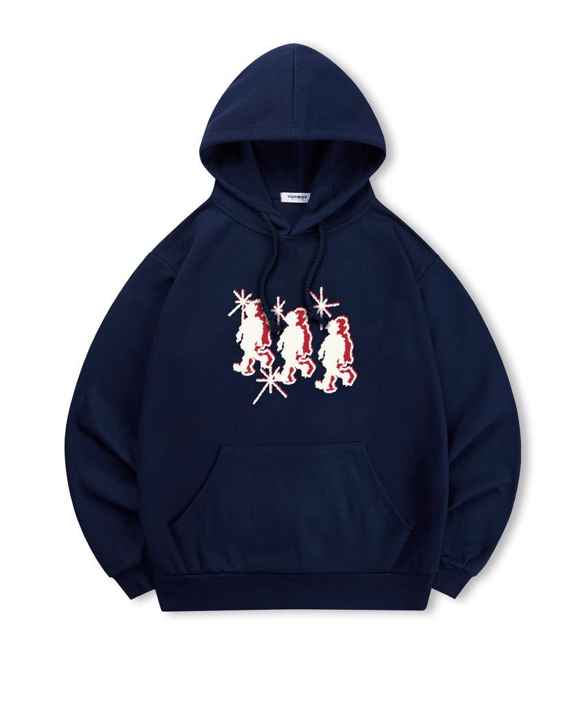 [Non-Fleece Or Fleece-Lined] Running Crew Printed Hooded Sweatshirt (Type B)