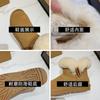 Eckenschnalle Leder warme Schneestiefel Damen 2025 Winter neu matt echte Wolle Wollschuhe Samt Baumwollschuhe Stiefeletten