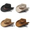 Vintage Brown Denim Hat With Wide Brim For Sun Protection And Breathability