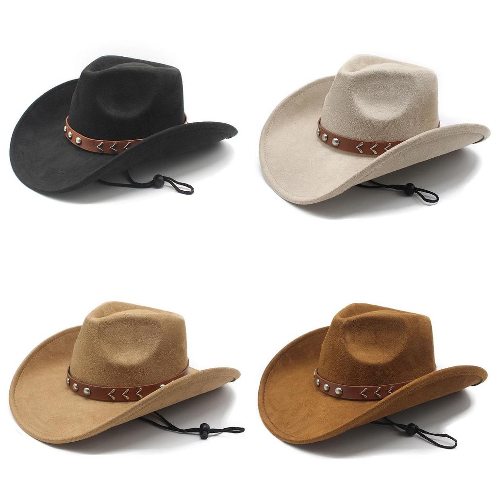 Vintage Brown Denim Hat With Wide Brim For Sun Protection And Breathability