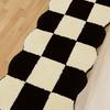 Runner Rug Black White Plaid Pattern Vintage Style Water Absorbent Stain Resistant Runner Carpet for Home Room Type1