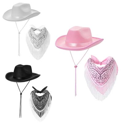 Fransiges Cowgirl Kostümset für Junggesellinnenparty Cowboyhut Print Bandanas Damen Brautparty Kostüme Nachtclub Anzug