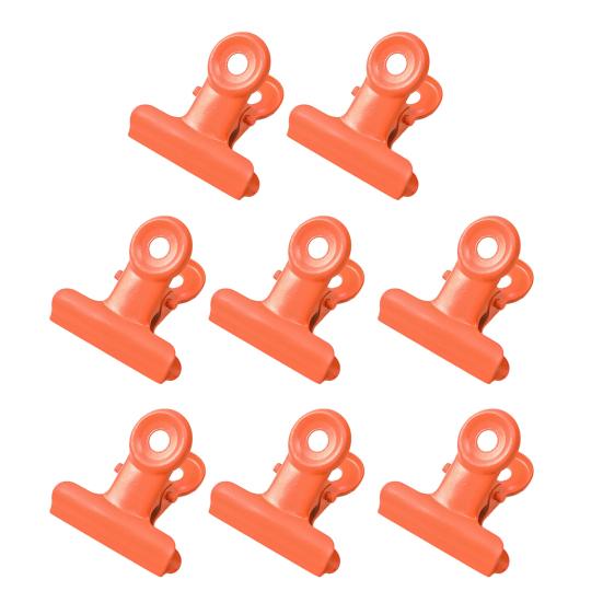 

8PCS Binder Clips Round Tail Safety Design Metal Clips Stable Clamping Force Macaron Fresh Color Clips Rust Resistant Office School Supplies помаранчевий