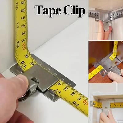1 PIEZA Acero Inoxidable Cinta Métrica Abrazadera Cinta Métrica Abrazadera de Curvado Regla de Carpintería Abrazadera de Fijación Herramienta de Medición