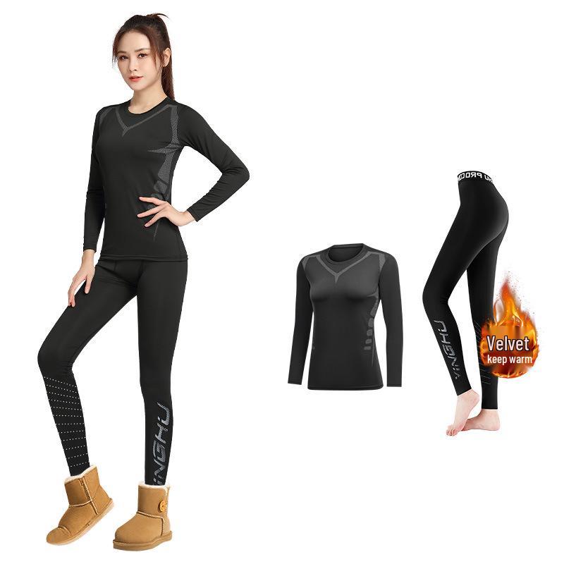 Women's Quick-Dry Thermal Ski Base Layer Top - Tight Fit, Winter Outdoor, Yoga & Fitness Sports Set