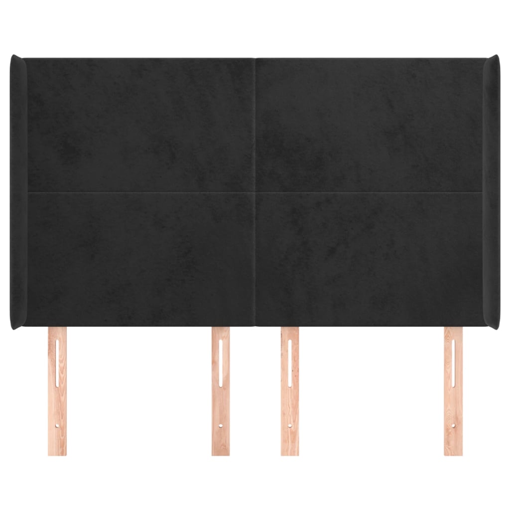 Vidaxl Wingback Headboard, Black, 147X16X118/128 Cm, Velvet