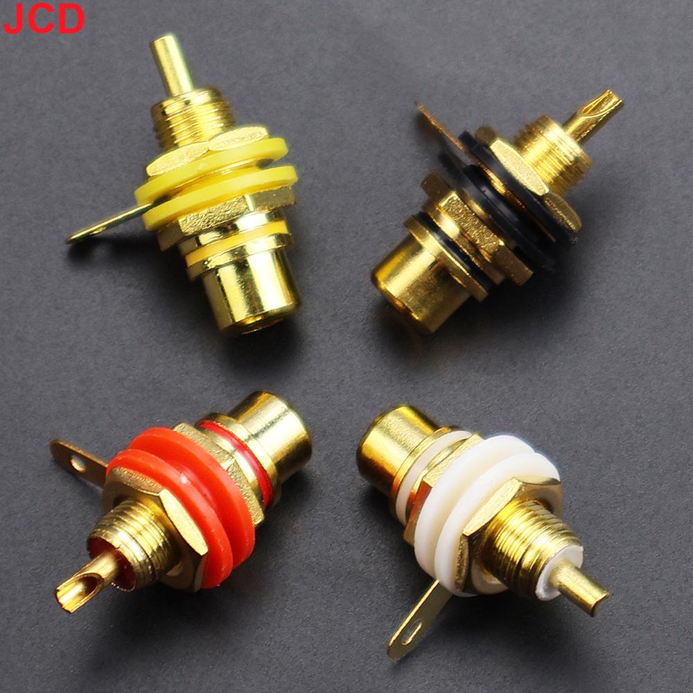 4 Pcs Solderable Rca Panel Mount Plug Female Jacks Socket Connector Chassis Amplifier Terminal Adapter Coupler for Amp (2 Pairs)