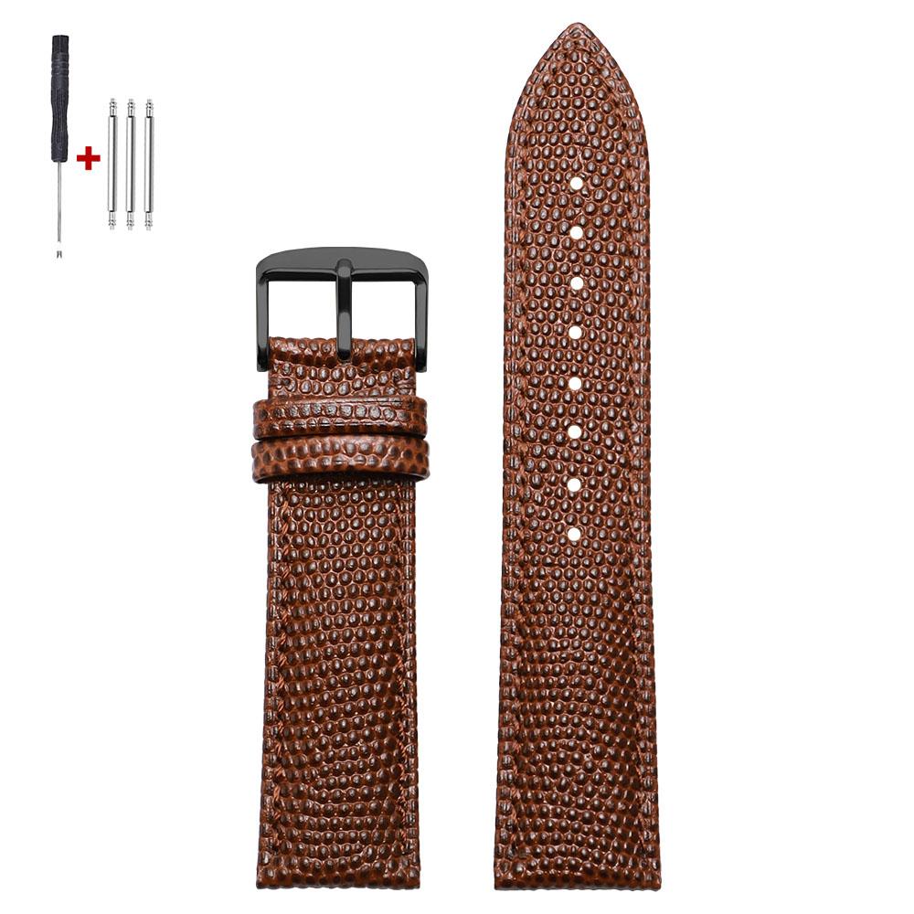 Vintage Lizard-pattern Leather Watch Band 14mm 15mm 16mm 18mm 19mm 20mm 21mm 22mm Universal Business Men Women Wristwatch Straps