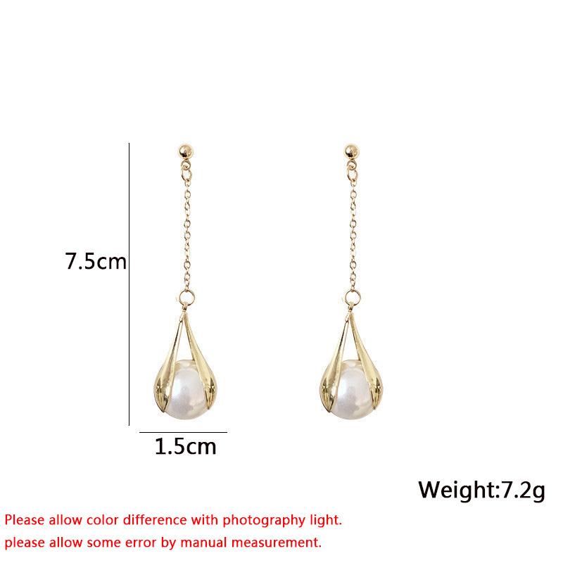 Long Pearl Earrings for Women Tassel Earrings Simulated Pearl Pendants Dangle Earrings Korean aretes de