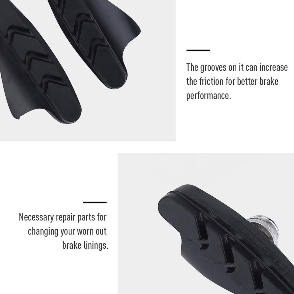 1 Pair   Rubber Brake Pads Linings for Road Fixed Gr Bikes   Accessory