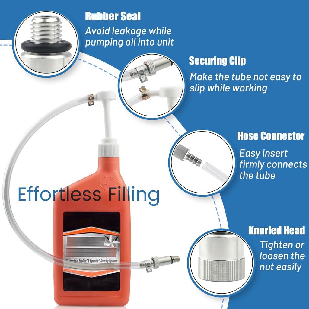 Lower Unit Gear Oil Pump For Standard Quart Bottles, Includes 3/8 Inch Metal Swivel, 8Mm And 10Mm Adapters Fit Most Marine And Mercury Boat Outboard