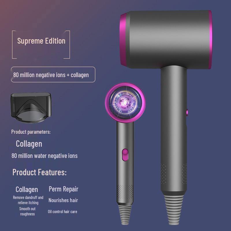 

High-Power German Hair Dryer with Negative Ion Technology: Silent, No Hair Damage, Cold & Hot Air for Home, Dorm & Student Use 800W