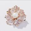 Fashion Retro Alloy Flower With Pearl Brooch Chest Flower Corsage Pearl Accessories Pin