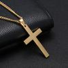 Wu's 2022 New Fashion Cross Pendant Necklace Ladies Mens Stainless Steel Chain Charm Necklace Cool Boys Girls Zircon Gift