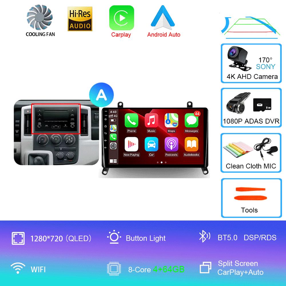 Car Radio for Toyota Hiace H300 VI 6 GranAce I 1 2019 - 2022 Multimedia Video Player Navigation GPS Android 14 2 Din Dvd