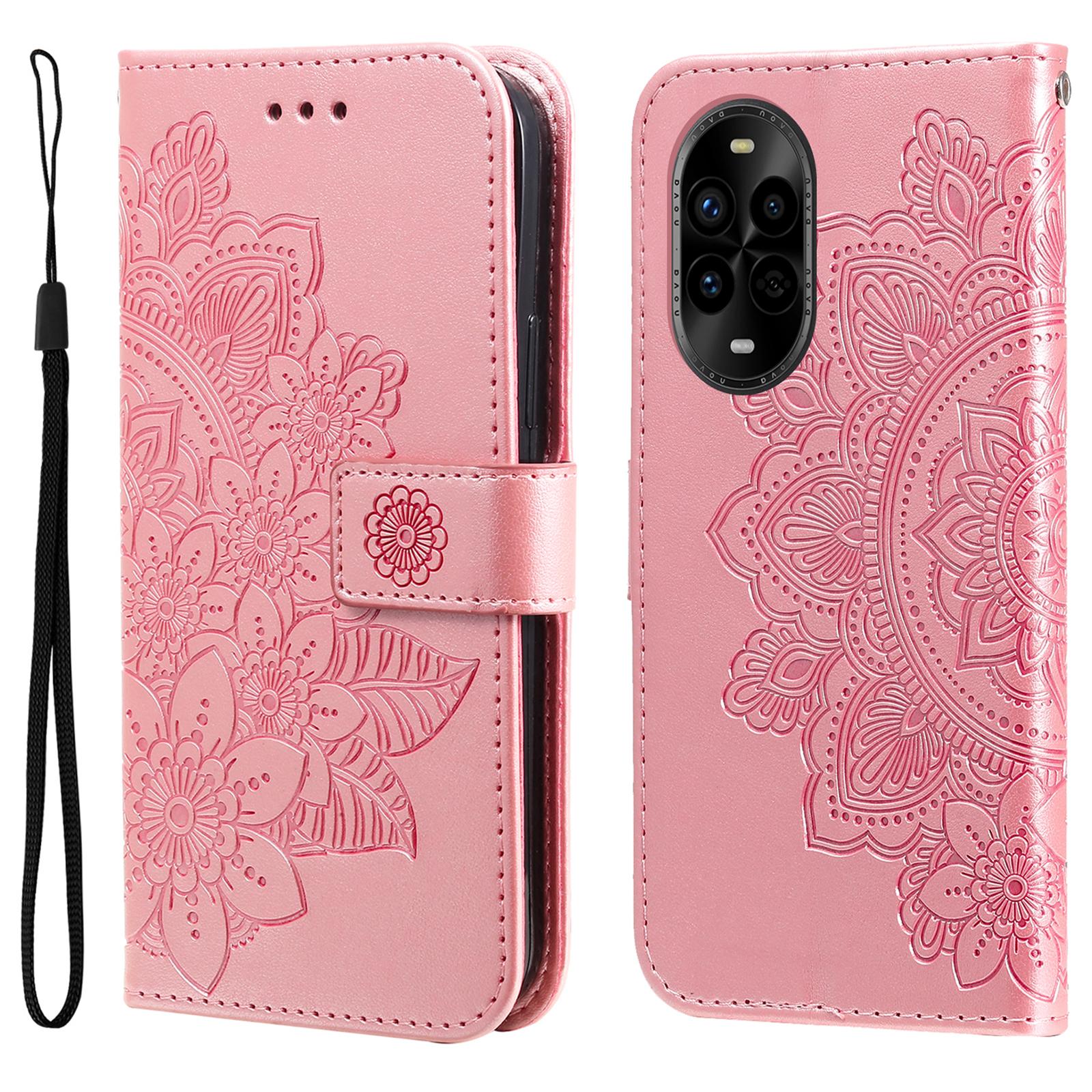 

For Huawei nova 13 Pro 5G Case Floral Pattern PU Leather Wallet Stand Phone Cover Pink