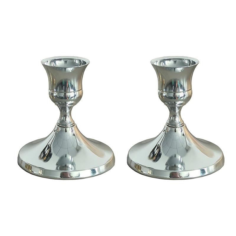 Vintage And Elegant Aluminum Tabletop Candlesticks Suitable For Valentine'S Day And Wedding Decorations