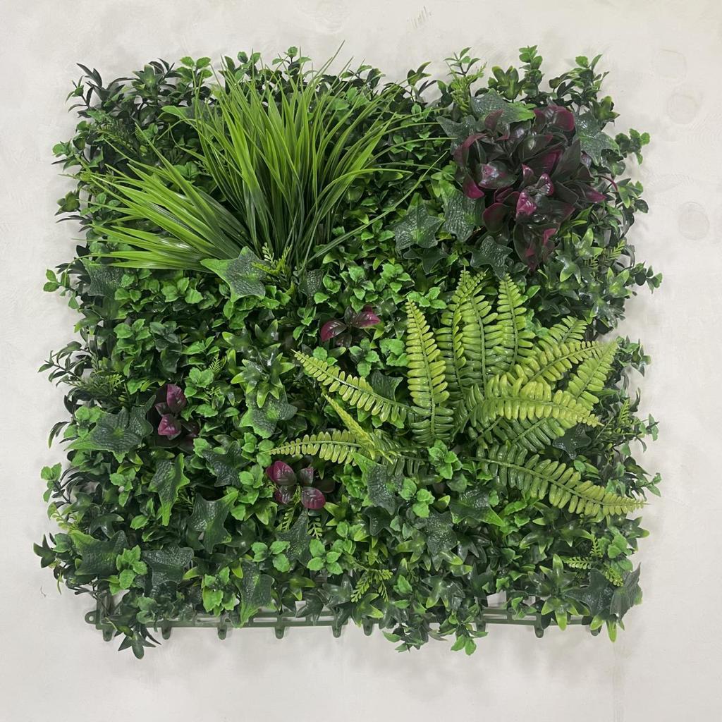 50×50cm Artificial Green Plant Wall - Plastic Vertical Garden, Fake Flower Wall, Synthetic Turf Background