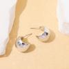 Retro Doudou C-shaped stud earrings French texture sense personalized fashion versatile light luxury sense wide face ear jewelry women