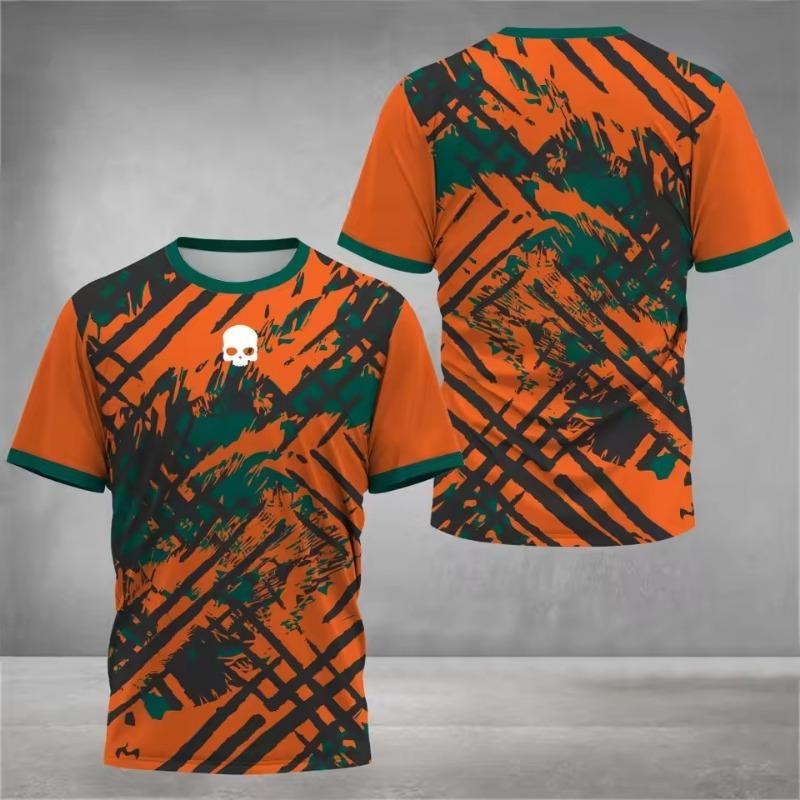 Pánská trička s kulatým výstřihem a krátkým rukávem, barevný potisk, tenisové běžecké tričko, ležérní pohodlí, outdoorové sportovní oblečení, topy