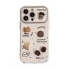 Splashing Ink 3D Coffee Bear for Apple 16 ProMax Phone Case for IPhone 15 Leather 1711 Cute