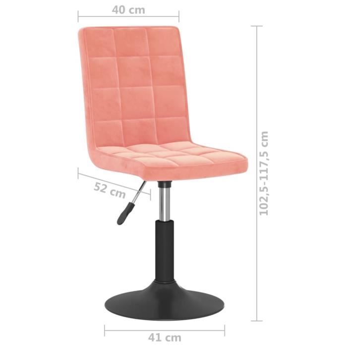 VidaXL Chaises pivotantes de salle à manger 2 pcs Rose Velours
