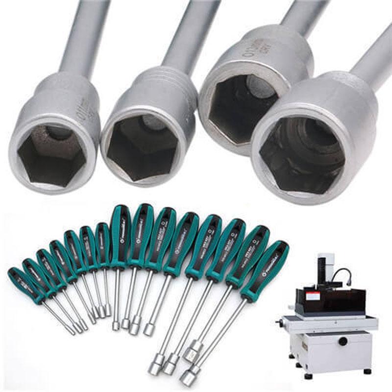 Premium Metal Socket Driver Wrench Screwdriver Hex Nut Key Nutdriver Tool Set 3-14mm