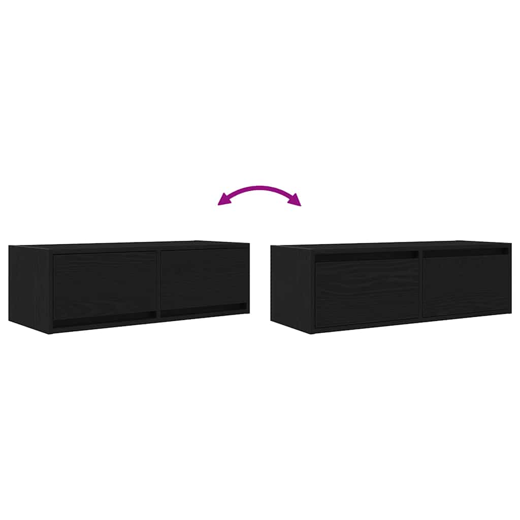 TV Cabinets 2 pcs Black Oak Effect 80 x 31 x 25.5 cm