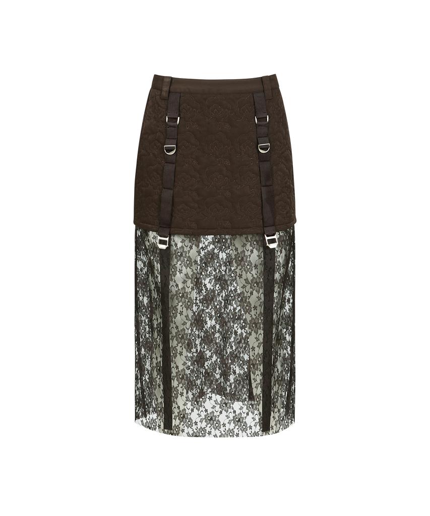 ADSB ANDERSSON BELL Embroidered Padded Skirt Apa764W(D/Brown)