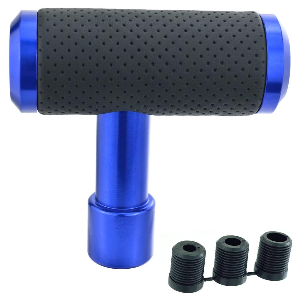 Lunsom Push Shift Knob Metal Gear Shift Lever Shift Knob T Shape for Manual Car (Black & Blue)