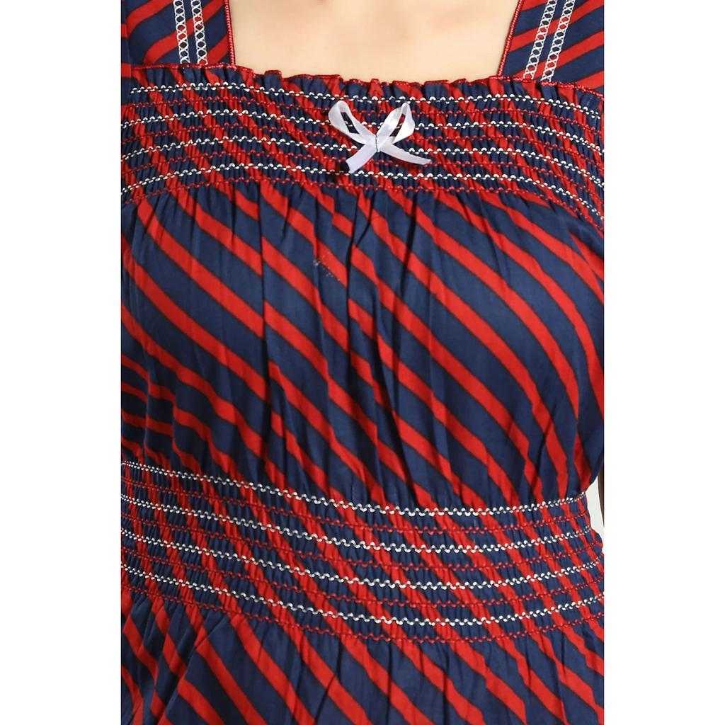 Maxi Abito da Notte Quadrato da Donna Cotone Indiano Traspirante Pigiami Camicia da Notte