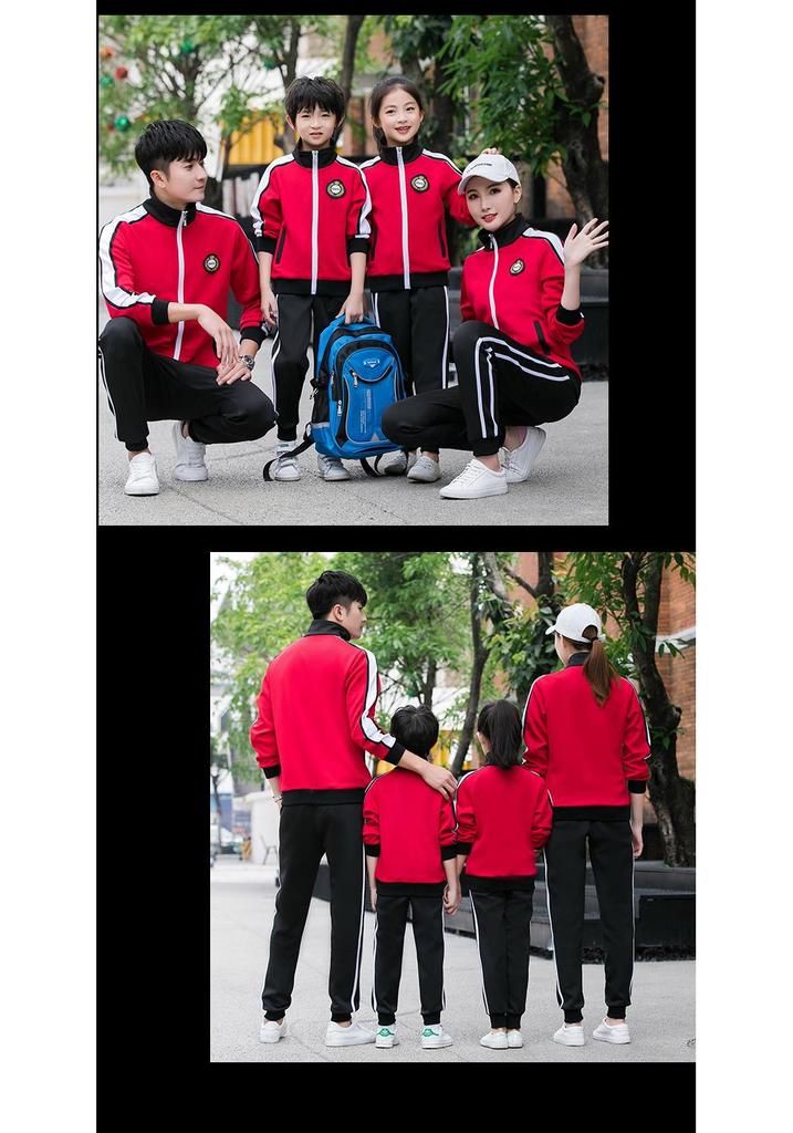 Spring & Autumn School Uniform Sports Set - Long Sleeve, Custom Logo for Primary & Secondary Students