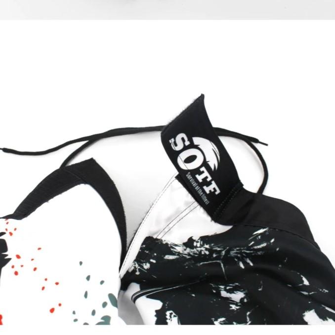 Schwarze elastische Taille Bushido Fitness Fierce Ninja Combat Sport Shorts Tiger Muay Thai MMA Shorts Boxbekleidung Thaiboxen