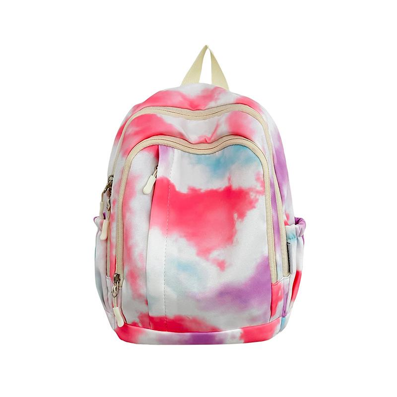 

Маленький рюкзак, женский рюкзак с принтом тай-дай, школьный рюкзак большой вместимости для учащихся средней школы розовый