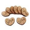 100/200pcs Rustic Wooden Love Heart Shaped Wooden Heart Confetti Engraved Love Hearts Wedding Table Scatter Decoration Crafts