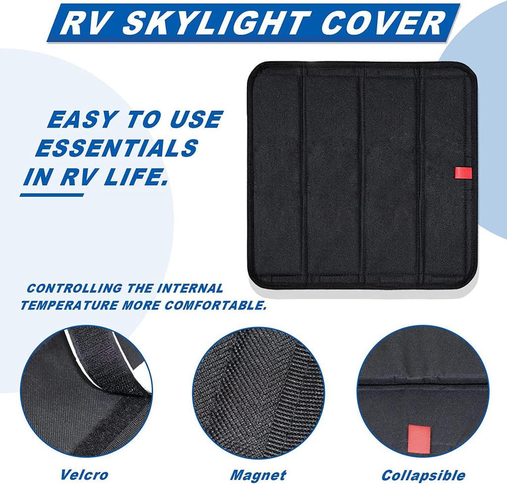 Magnetic & Velcro RV Skylight Sunshade for Ventilation Windows