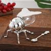 BeeShaped Condiment Jar RoseHandled Spoon Bee Shaped Honey Pot for Kitchen Jade Grn
