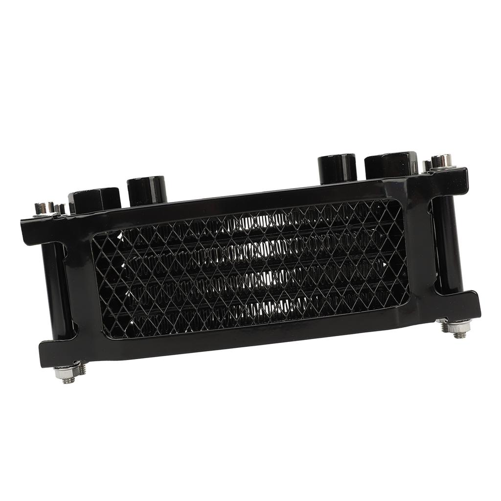 17PCS Motorcycle Oil Cooler Radiator Set Aluminum 4 Row Engine Oil Cooling Kit Replacement for Monkey 125cc‑140cc Black