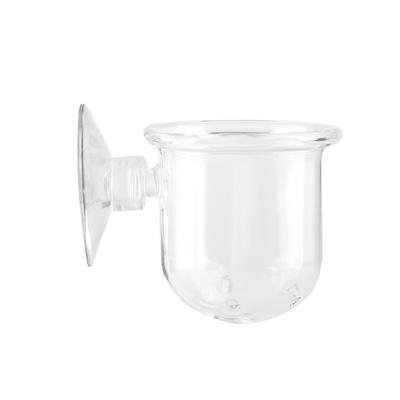 Kleine Kristallglas-Futterschale für Pflanzen, Fische, rote Würmer, Futterschalen für Aquarien(S)