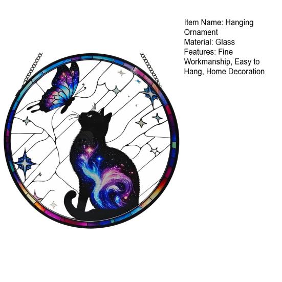 Gekleurd Glas Raam Hangdecoratie Rond Zonenvanger Paneel Huis Kantoor Woonkamer Tuin Binnenplaats Venster Hangend Ornament