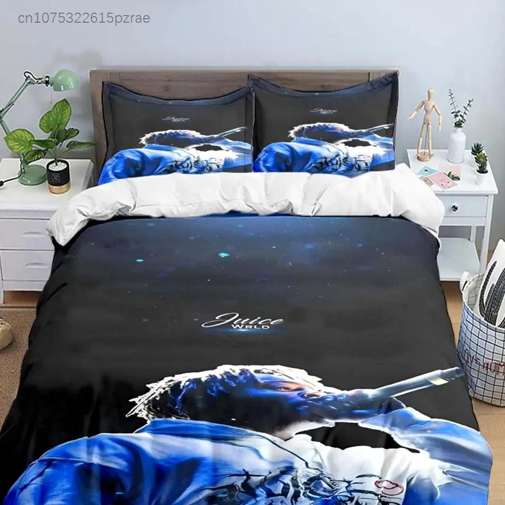 Fashion Hip-hop Singer J-Juice WRLD Bedding Set Single Twin Full King Size Musical Genius Bed Linen Adults Teens Bedroom Gift