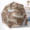 1pc Dogs Bones Fashionable Automatic Opening/Closing Folding Umbrella with 8 Bones, Windproof Portable, Daily Use074