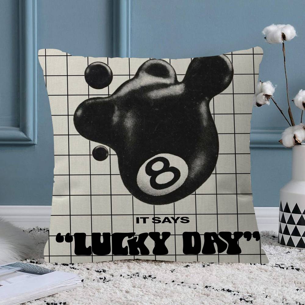 Black And White No Ball Art Pillow Cushion Cover Pillowcase Living Room Sofa Home Decor Customized